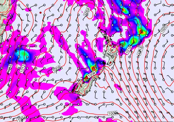 New Zealand forecast chart for Friday, March 13th, 2026 at 12:00 AM