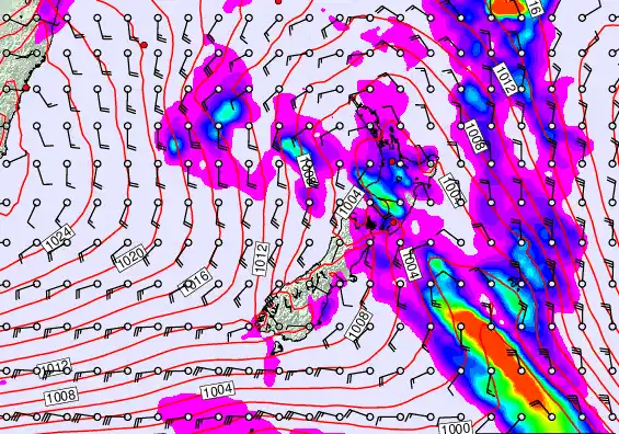 New Zealand forecast chart for Friday, March 13th, 2026 at 6:00 PM