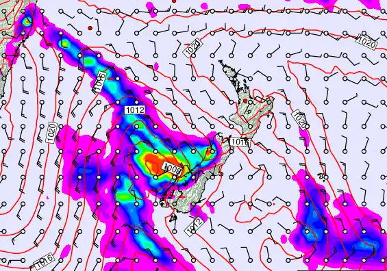 New Zealand forecast chart for Tuesday, March 17th, 2026 at 12:00 PM