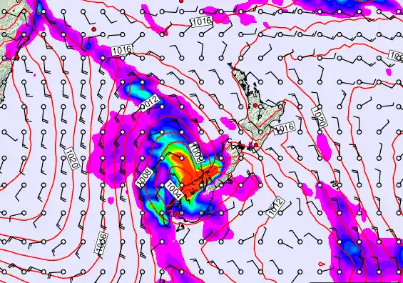 New Zealand forecast chart for Tuesday, March 17th, 2026 at 6:00 PM