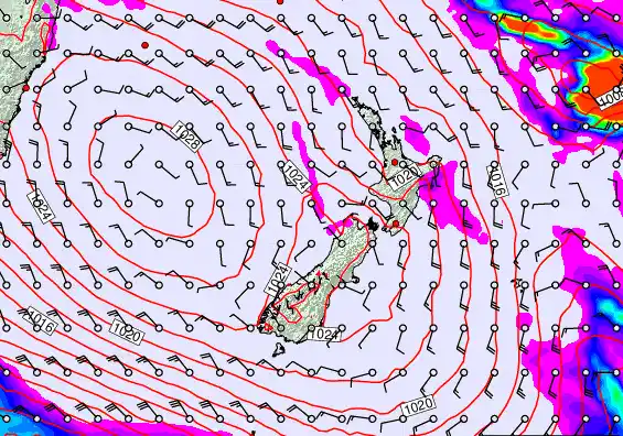 New Zealand forecast chart for Friday, March 20th, 2026 at 12:00 AM