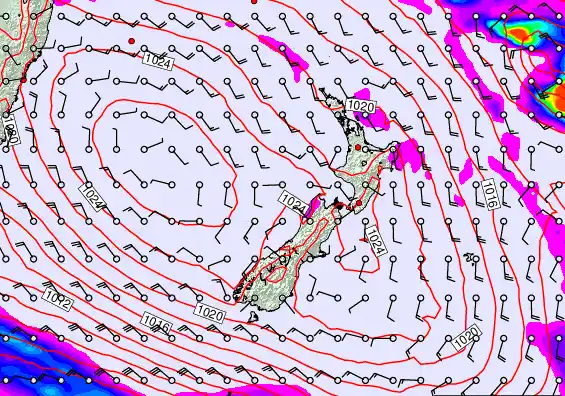 New Zealand forecast chart for Friday, March 20th, 2026 at 6:00 AM