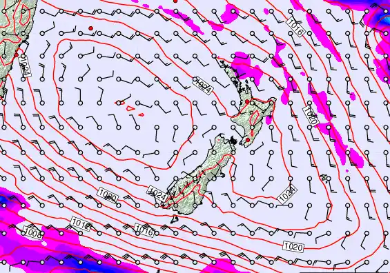 New Zealand forecast chart for Friday, March 20th, 2026 at 12:00 PM