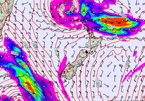 New Zealand forecast chart for Wednesday, March 11th, 2026 at 12:00 PM