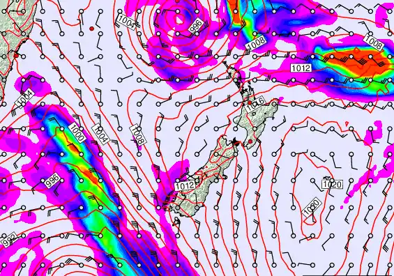 New Zealand forecast chart for Wednesday, March 11th, 2026 at 6:00 PM