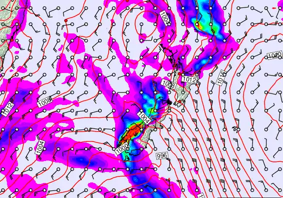 New Zealand forecast chart for Thursday, March 12th, 2026 at 6:00 PM