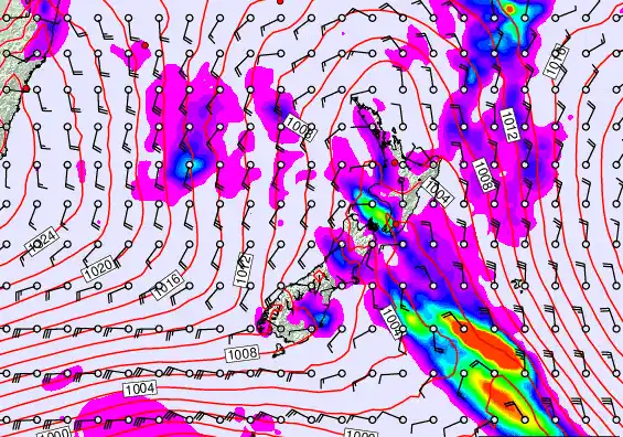 New Zealand forecast chart for Friday, March 13th, 2026 at 12:00 PM