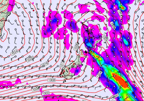 New Zealand forecast chart for Friday, March 13th, 2026 at 6:00 PM