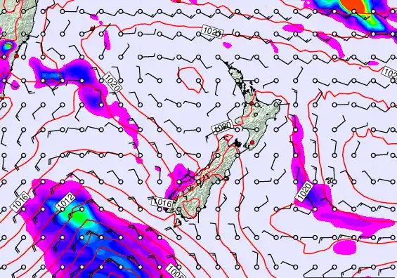 New Zealand forecast chart for Tuesday, March 17th, 2026 at 6:00 AM