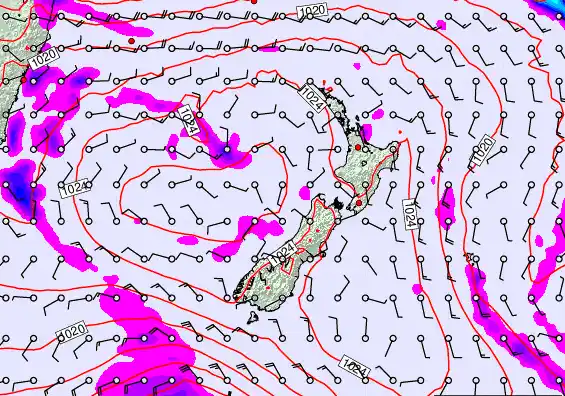 New Zealand forecast chart for Friday, March 20th, 2026 at 12:00 AM