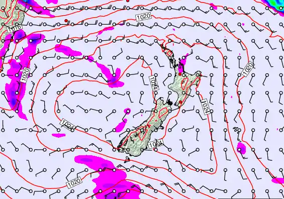 New Zealand forecast chart for Friday, March 20th, 2026 at 6:00 AM