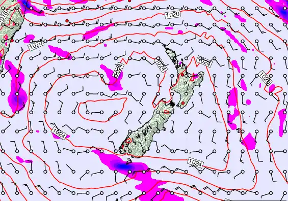 New Zealand forecast chart for Friday, March 20th, 2026 at 12:00 PM