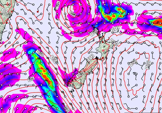 New Zealand forecast chart for Thursday, March 12th, 2026 at 12:00 AM