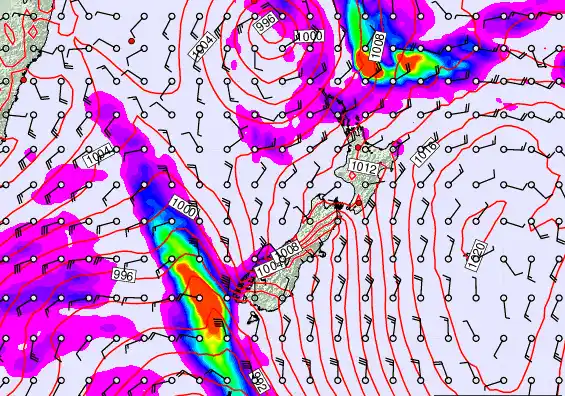 New Zealand forecast chart for Thursday, March 12th, 2026 at 6:00 AM