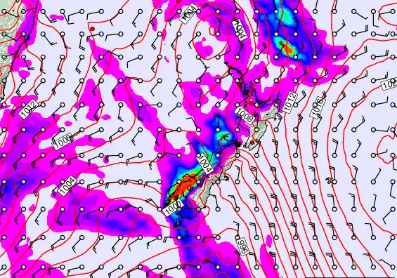 New Zealand forecast chart for Thursday, March 12th, 2026 at 6:00 PM