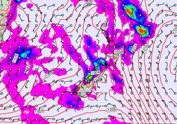 New Zealand forecast chart for Friday, March 13th, 2026 at 12:00 AM