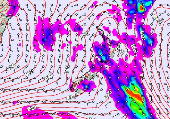 New Zealand forecast chart for Friday, March 13th, 2026 at 12:00 PM