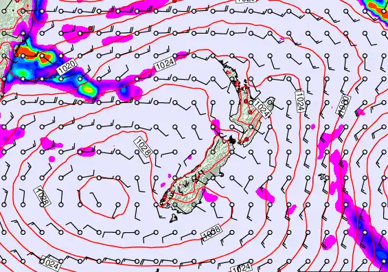 New Zealand forecast chart for Friday, March 20th, 2026 at 12:00 AM