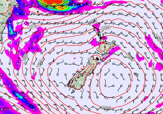 New Zealand forecast chart for Saturday, March 21st, 2026 at 12:00 AM