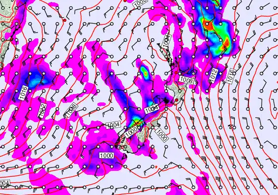 New Zealand forecast chart for Friday, March 13th, 2026 at 12:00 AM