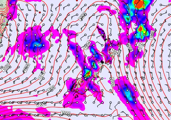 New Zealand forecast chart for Friday, March 13th, 2026 at 6:00 AM
