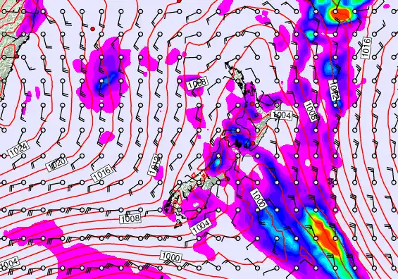 New Zealand forecast chart for Friday, March 13th, 2026 at 12:00 PM