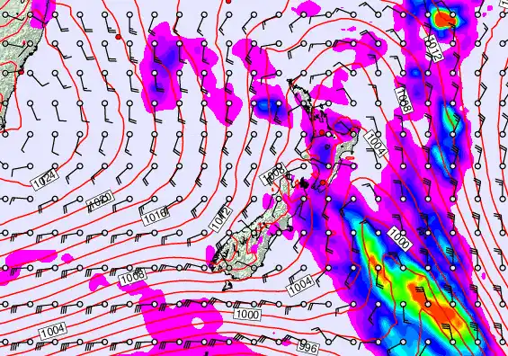 New Zealand forecast chart for Friday, March 13th, 2026 at 6:00 PM