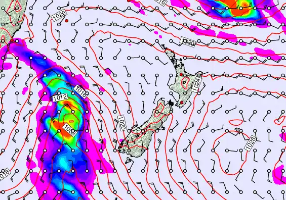New Zealand forecast chart for Tuesday, March 17th, 2026 at 12:00 PM