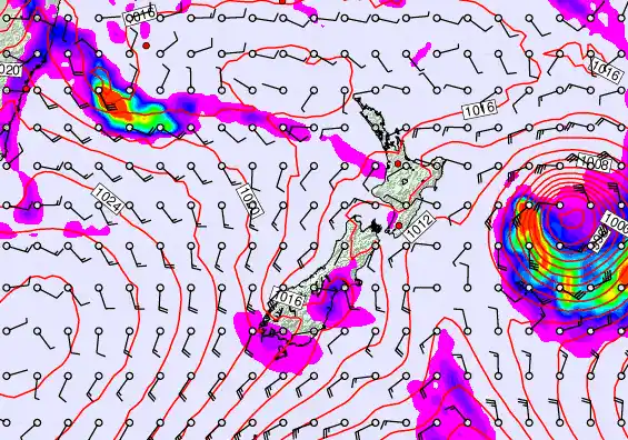 New Zealand forecast chart for Thursday, March 19th, 2026 at 12:00 PM
