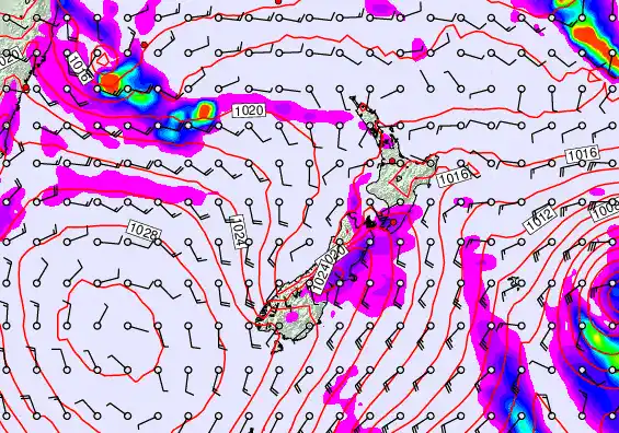 New Zealand forecast chart for Friday, March 20th, 2026 at 12:00 AM