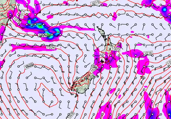 New Zealand forecast chart for Friday, March 20th, 2026 at 6:00 AM