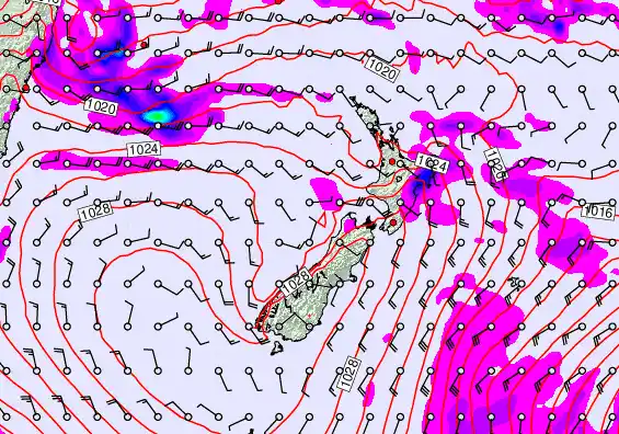 New Zealand forecast chart for Friday, March 20th, 2026 at 12:00 PM