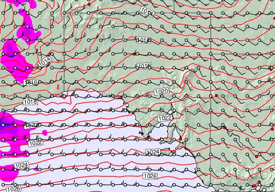 South Australia forecast chart for Friday, March 13th, 2026 at 6:00 PM