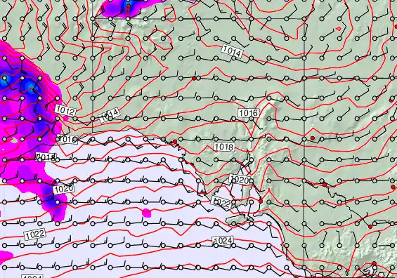 South Australia forecast chart for Saturday, March 14th, 2026 at 6:00 AM