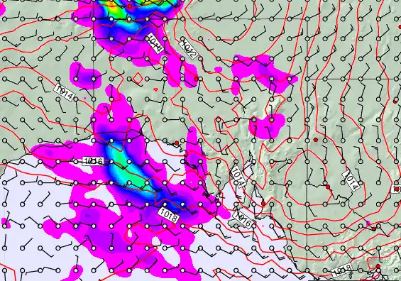 South Australia forecast chart for Sunday, March 15th, 2026 at 6:00 PM