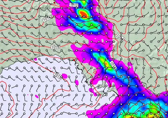 South Australia forecast chart for Monday, March 16th, 2026 at 12:00 PM