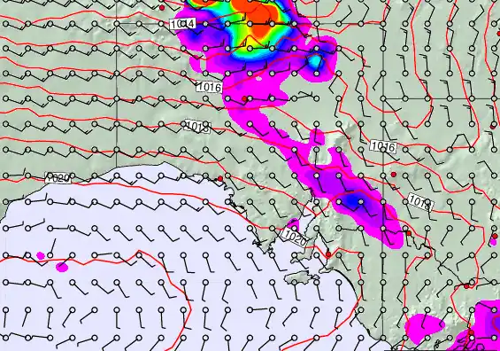 South Australia forecast chart for Tuesday, March 17th, 2026 at 12:00 AM