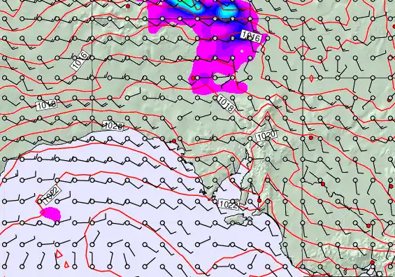 South Australia forecast chart for Tuesday, March 17th, 2026 at 12:00 PM