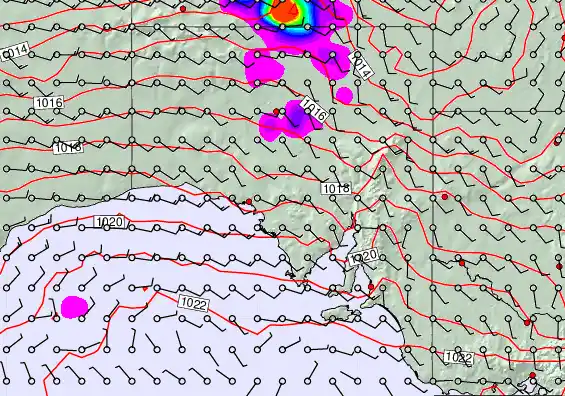 South Australia forecast chart for Tuesday, March 17th, 2026 at 6:00 PM