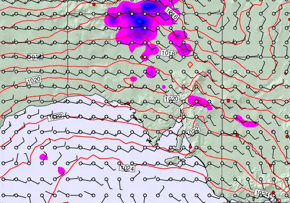 South Australia forecast chart for Wednesday, March 18th, 2026 at 12:00 AM