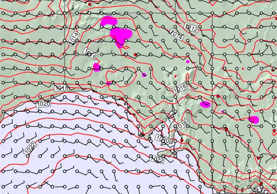 South Australia forecast chart for Wednesday, March 18th, 2026 at 6:00 AM