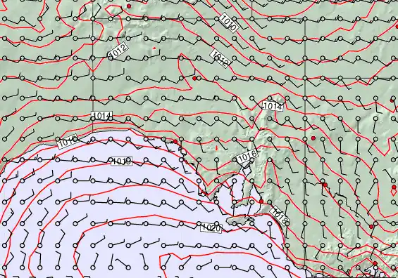 South Australia forecast chart for Thursday, March 19th, 2026 at 6:00 AM