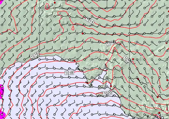 South Australia forecast chart for Friday, March 20th, 2026 at 12:00 AM