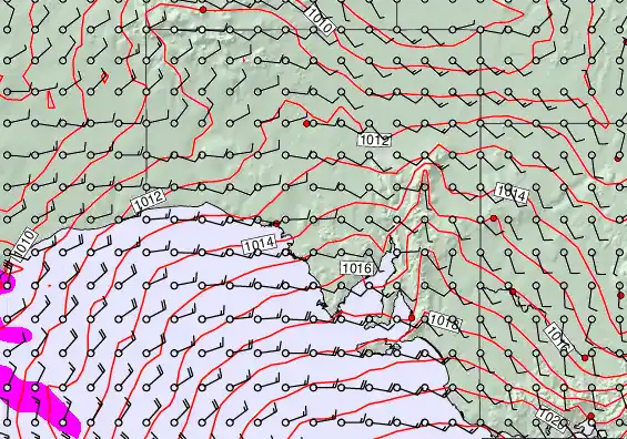 South Australia forecast chart for Saturday, March 21st, 2026 at 6:00 PM