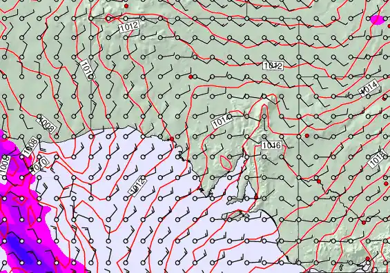 South Australia forecast chart for Sunday, March 22nd, 2026 at 6:00 PM