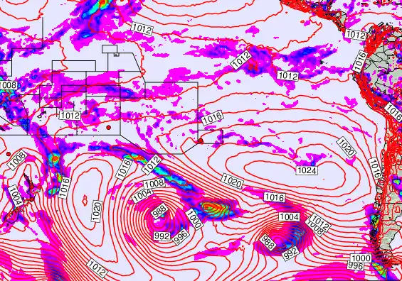 South Pacific forecast chart for Friday, March 13th, 2026 at 6:00 AM