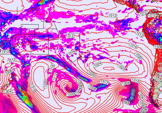 South Pacific forecast chart for Friday, March 13th, 2026 at 6:00 PM