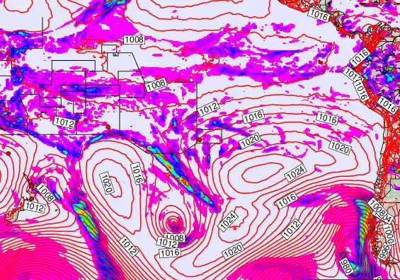 South Pacific forecast chart for Saturday, March 14th, 2026 at 12:00 PM