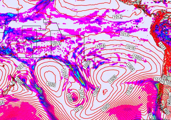 South Pacific forecast chart for Saturday, March 14th, 2026 at 6:00 PM