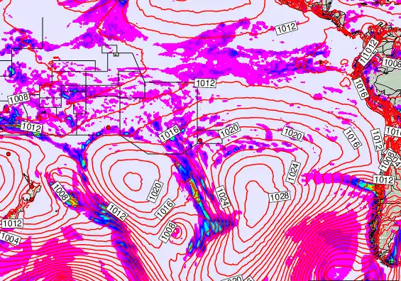 South Pacific forecast chart for Sunday, March 15th, 2026 at 6:00 AM